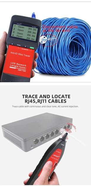Багатофункціональний кабельний тестер Noyafa NF-8200 для RJ45, RJ11 трасошукач, вимірювач відстаней (18890) - зображення 4