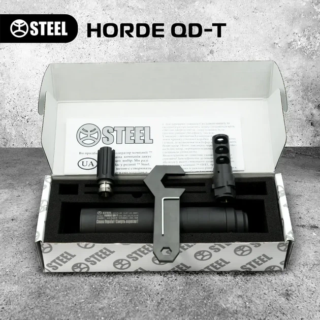 Глушник STEEL HORDE QD-T 7.62, різьба – 14×1L, швидкознімний титановий саундмодератор - зображення 8