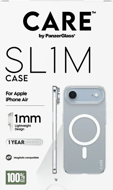 Панель PanzerGlass CARE SL1M MagSafe для Apple iPhone Air Transparent (5715685035340) - зображення 4