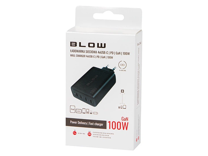Ładowarka sieciowa Blow 76-031 gniazdo USB - Cx4 PD GAN 100W Czarna (5900804149248) - obraz 5