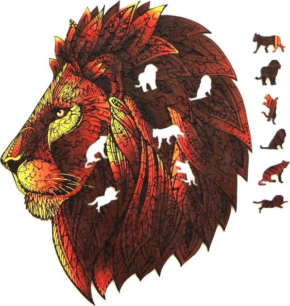 Дерев'яний пазл Eureka Лев 121 елемент (5425004736123) - зображення 3