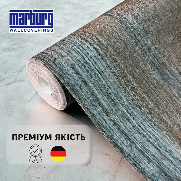 Шпалери вінілові метрові полоса на флізеліні німецькі Marburg для спальні, залу, кухні рулон 10 м - Фото 1 Шпалери вінілові метрові полоса на флізеліні німецькі Marburg для спальні, залу, кухні рулон 10 м - зображення 1