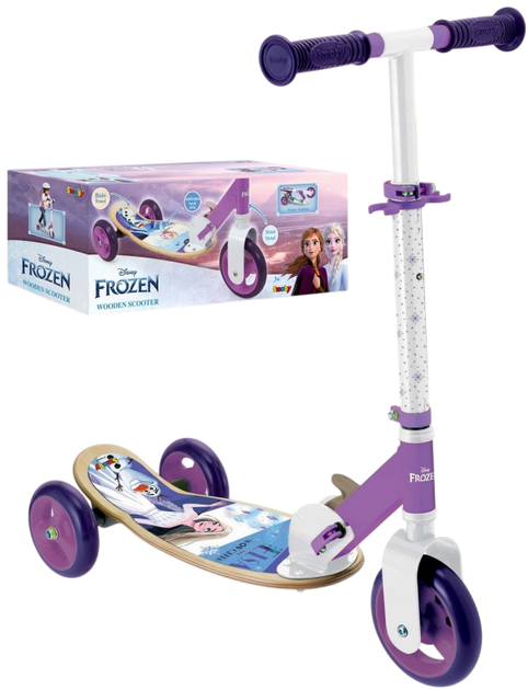 Hulajnoga dziecięca Smoby Frozen 3-kołowa drewniana (3032167501912) - obraz 2