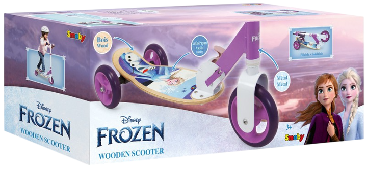 Hulajnoga dziecięca Smoby Frozen 3-kołowa drewniana (3032167501912) - obraz 3