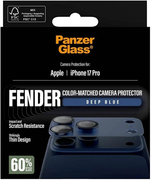 Захисне скло Panzer Glass Fender Camera Protector Tempered Glass Lens для Apple iPhone 17 Pro Deep Blue (5715685036736) - зображення 5