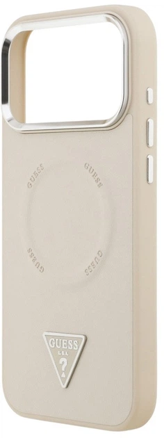 Панель Guess Triangle Logo MagSafe для Apple iPhone 17 Pro Beige (3666339515690) - зображення 5