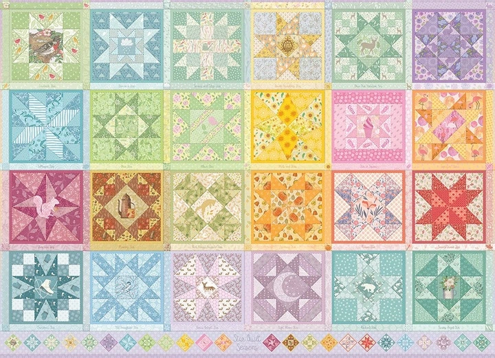 Puzzle Cobble Hill Patchwork z gwiazdami 1000 elementów 112196 (625012400534) - obraz 2