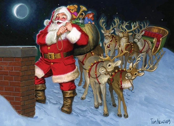 Puzzle Cobble Hill Przez komin... pod choinkę 500 elementów 113034 (625012450744) - obraz 2