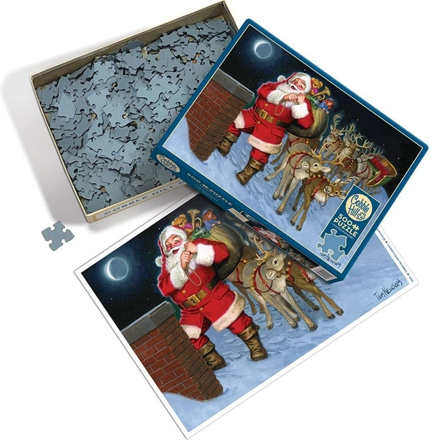 Puzzle Cobble Hill Przez komin... pod choinkę 500 elementów 113034 (625012450744) - obraz 3