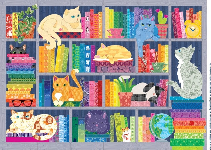 Пазл Cobble Hill Коти серед книг 500 елементів 113049 (625012450904) - зображення 2