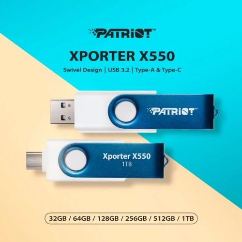 USB флеш накопитель Patriot 32GB Xporter X550 USB 3.2/Type-C (PS32GX550AAD) Patriot PS32GX550AAD 912766 - Фото 5 USB флеш накопитель Patriot 32GB Xporter X550 USB 3.2/Type-C (PS32GX550AAD) Patriot PS32GX550AAD 912766 - изображение 5