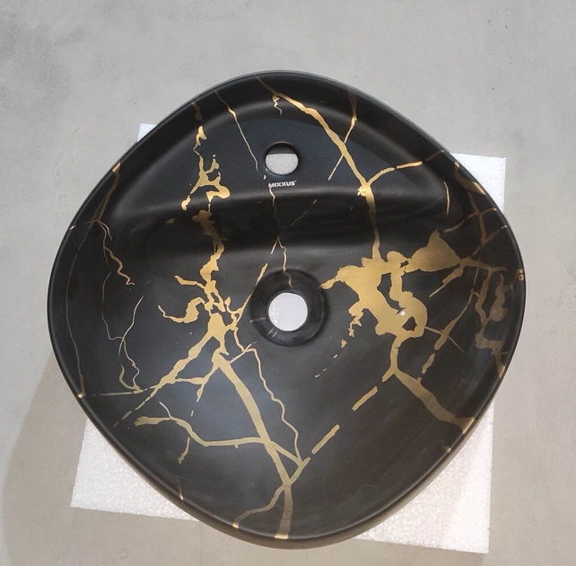 Раковина накладна MIXXUS PREMIUM WAVE-0201 MARBLE 430х430х150mm з отвором під змішувач (MP6536) - изображение 8