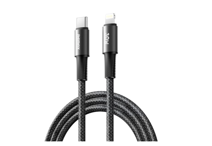 Кабель Remax CB25 1.2m 30w Type-C-Lightning Cable Black - Фото 1 Кабель Remax CB25 1.2m 30w Type-C-Lightning Cable Black - изображение 1