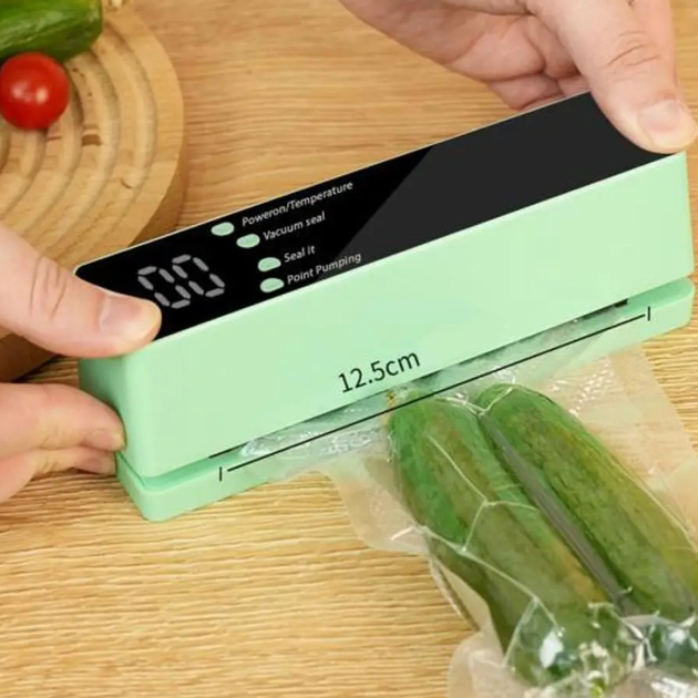 Аккумуляторный вакууматор упаковщик для продуктов от USB LY-1067 Зелёный ( см11727 ) - изображение 2