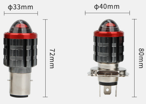LED лампа BA20D (H6) с линзой - Мощный белый свет для скутеров и мотоциклов - изображение 2