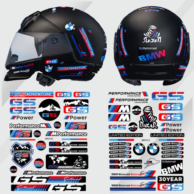 Набор виниловых наклеек BMW Motorrad / GS / M Performance (Аркуш 20х25 см) - изображение 4