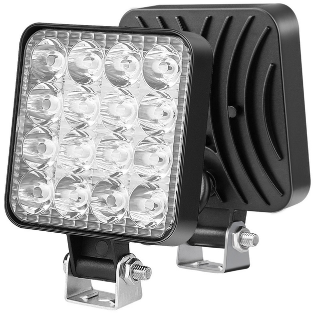 Светодиодная LED фара рабочего света 48W (12V) - Квадратная, Мини - изображение 5