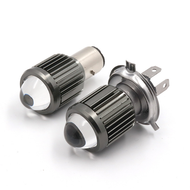 Светодиодная LED лампа H4/BA20D с линзой: Бледно (белый) + Дальний (желтый) свет - изображение 8