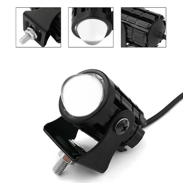 Комплект дополнительных LED фар (мини-линз) для мототехники - 18W, 8–80V, Мощный белый свет (6000K) - изображение 7