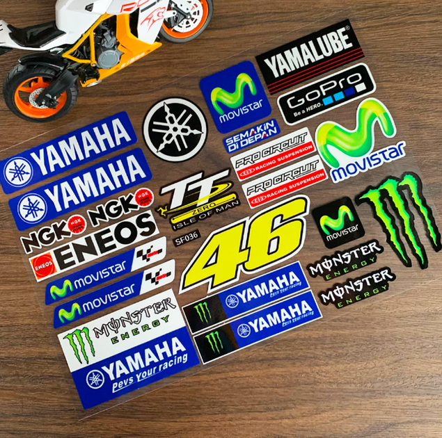Комплект наклеек для мотоцикла/авто - Стиль MotoGP, Мотоспорт, 25x20 см (Винил) - изображение 3