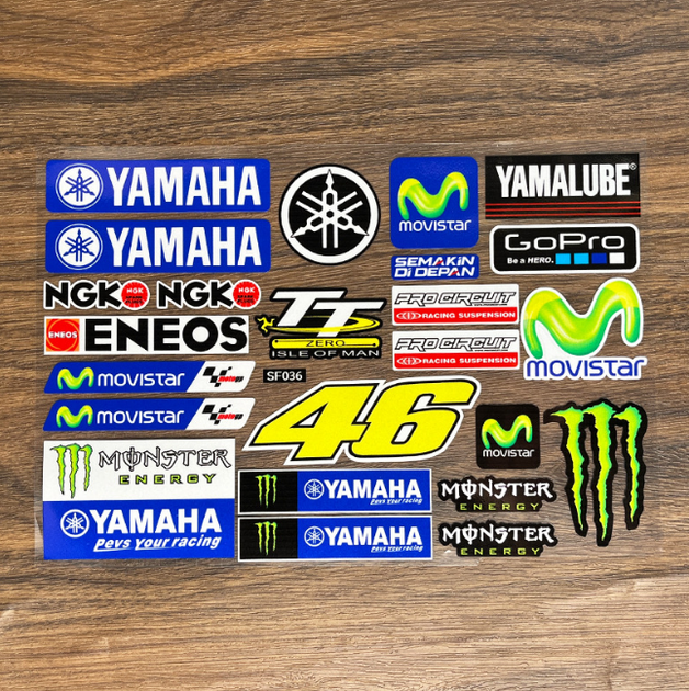 Комплект наклеек для мотоцикла/авто - Стиль MotoGP, Мотоспорт, 25x20 см (Винил) - изображение 4