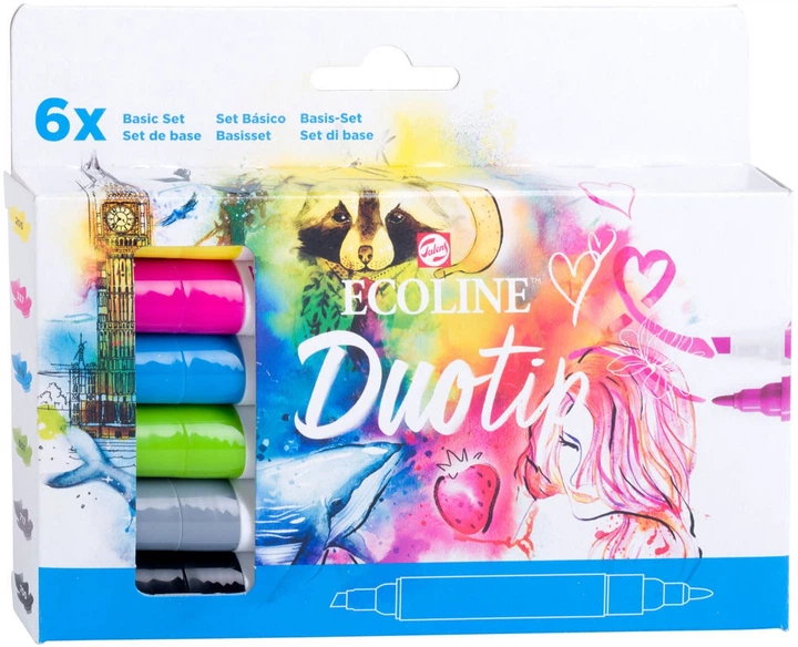 Набір маркерів Talens Art Creation Ecoline Duotip Basic 6 шт. (8712079470029) - зображення 1