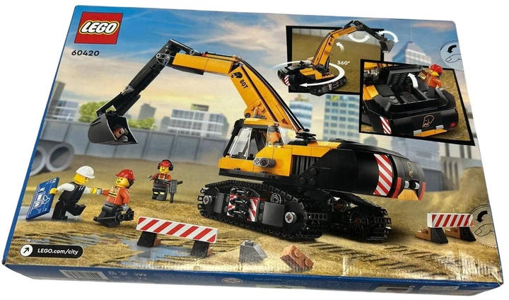 Zestaw klocków LEGO City Żółta koparka 633 elementy (60420) (955555913119770) - Outlet - obraz 4
