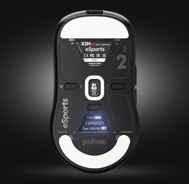 Миша Pulsar X2H eS Size2 4K Wireless/USB Black (PX2HES21) - зображення 4