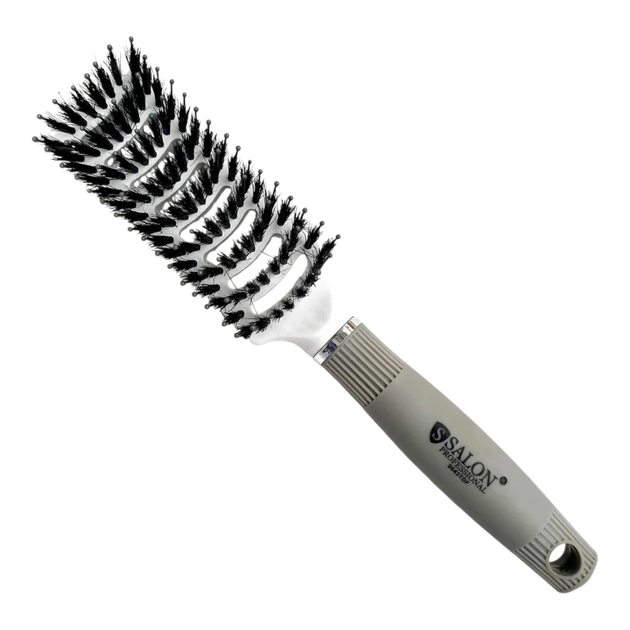 Профессиональная щетка-скелетка Salon Professional 9643TDF White. Комбинированная расческа для быстрой сушки и полировки волос. - Фото 1 Профессиональная щетка-скелетка Salon Professional 9643TDF White. Комбинированная расческа для быстрой сушки и полировки волос. - изображение 1