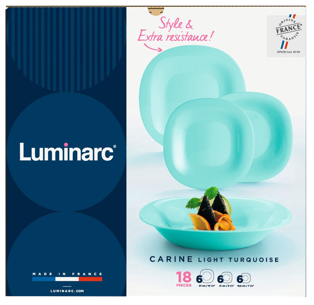 Сервіз столовий Luminarc Carine 18 предметів синій/блакитний - изображение 7