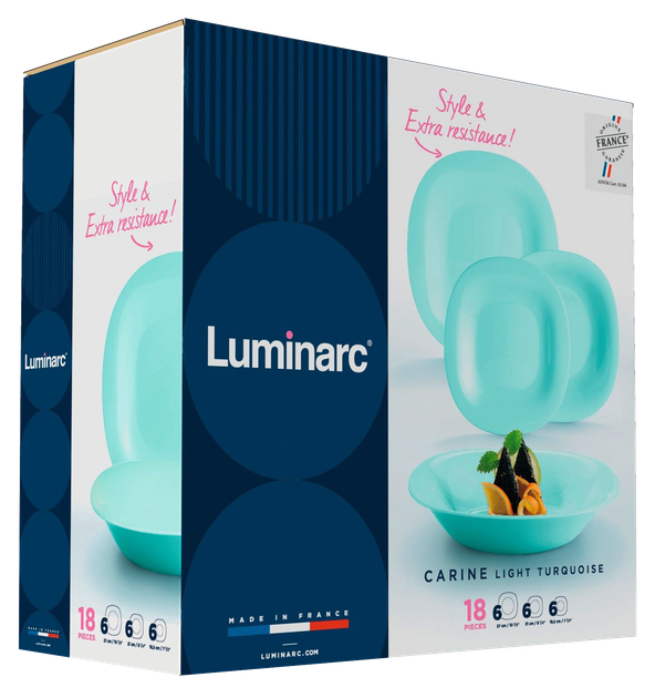 Сервіз столовий Luminarc Carine 18 предметів синій/блакитний - изображение 2