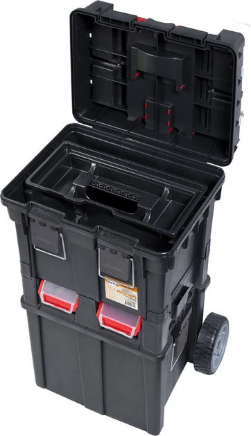 Skrzynka na narzędzia OKKO 49.5x36x71 cm na kołach (SKRWC1HDPZCZAPG001) - obraz 2