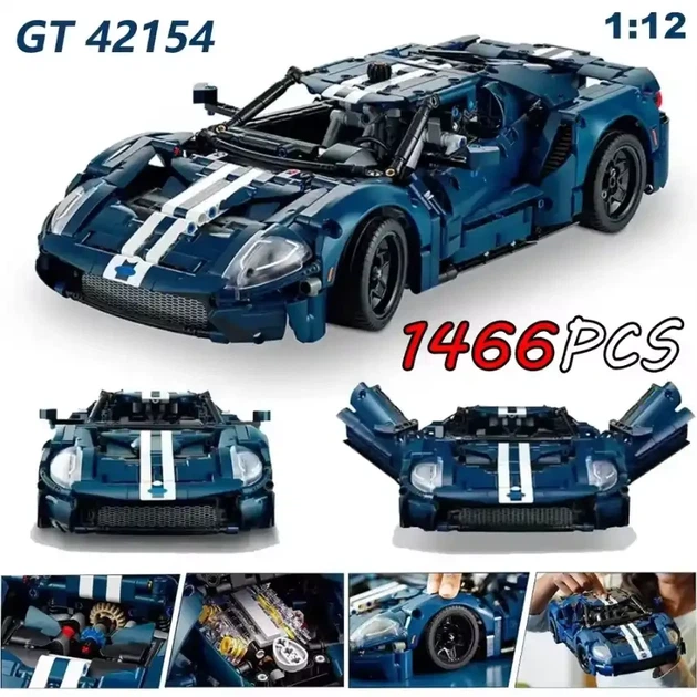 Конструктор Technic FORD GT 1466 деталей машинка гоночная ФОРД синий - Фото 2 Конструктор Technic FORD GT 1466 деталей машинка гоночная ФОРД синий - изображение 2