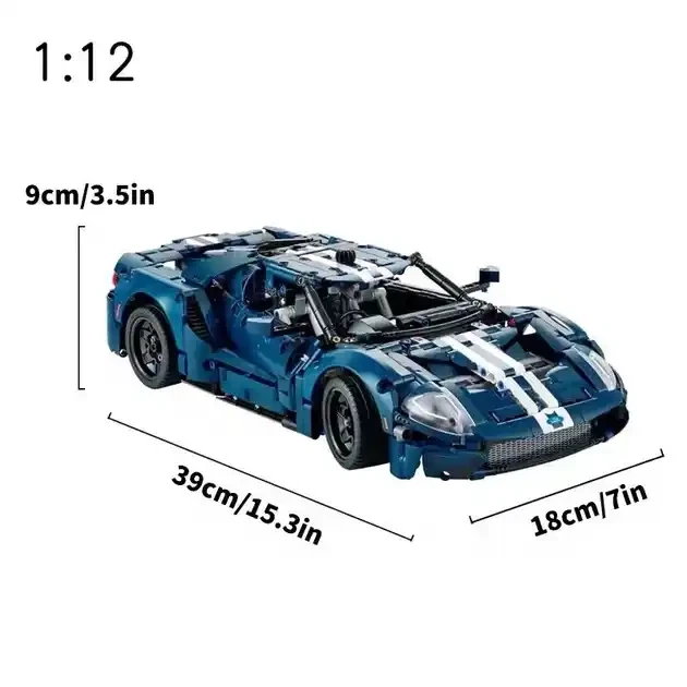 Конструктор Technic FORD GT 1466 деталей машинка гоночная ФОРД синий - Фото 3 Конструктор Technic FORD GT 1466 деталей машинка гоночная ФОРД синий - изображение 3