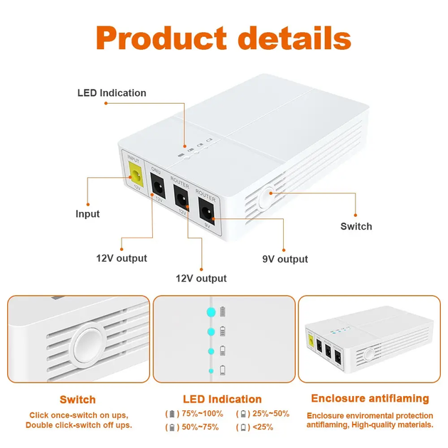 ДБЖ для роутера Mini UPS WGP 301 на 7800 mAh (2000150) - зображення 5