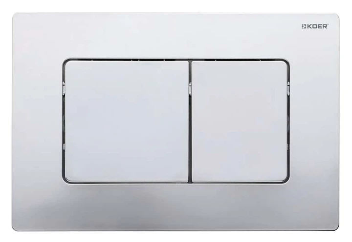 Панель змиву KOER KT-0602-01 240x160x10mm пластикова, кнопка квадратна (колір хром) (KR5178) - Фото 3 Панель змиву KOER KT-0602-01 240x160x10mm пластикова, кнопка квадратна (колір хром) (KR5178) - изображение 3