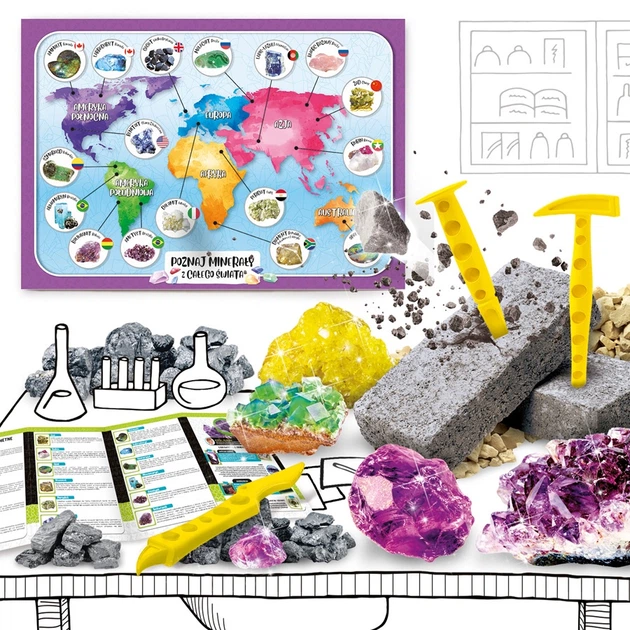 Науковий набір Lisciani I'm a Genius Дізнайся про мінерали з усього світу (8008324101504) - зображення 2