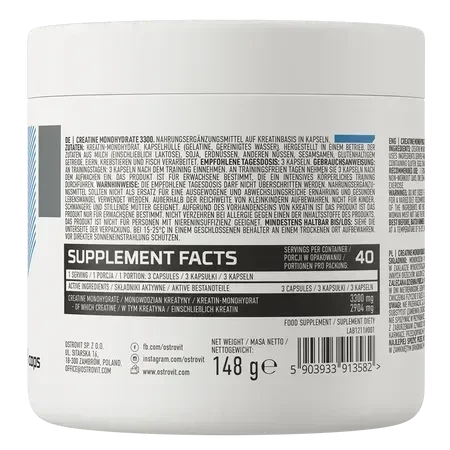 Creatine Monohydrate Ostrovit Креатин моногідрат 3300 мг 120 капсул (OST-13582) - изображение 3