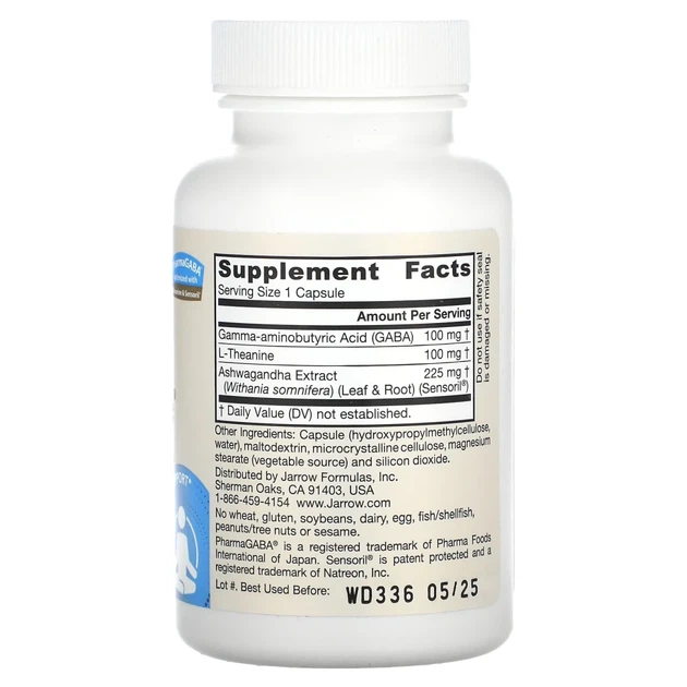 ГАМК (Гамма-аміномасляна кислота) Jarrow Formulas (GABA Soothe) 100 мг 30 капсул (JRW-29044) - изображение 2