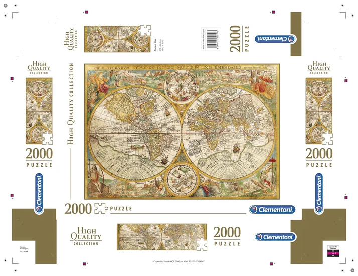 Пазл CLEMENTONI: HIGH QUALITY COLLECTION — ПЕТЕР ПЛАНЦІУС: СТАРОВИННА КАРТА СВІТУ (2000 елементів) 32557 - Фото 7 Пазл CLEMENTONI: HIGH QUALITY COLLECTION — ПЕТЕР ПЛАНЦІУС: СТАРОВИННА КАРТА СВІТУ (2000 елементів) 32557 - зображення 7