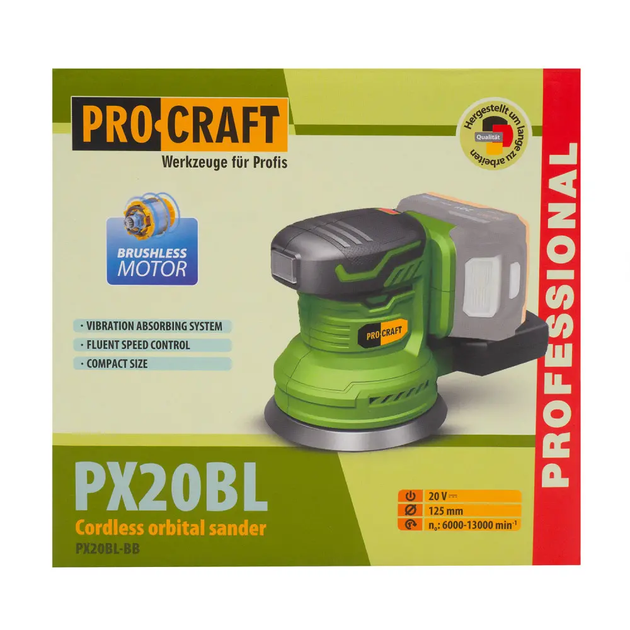 Ексцентрикова шліфмашина акумуляторна PRO-CRAFT РX-20 BL без акб - зображення 8