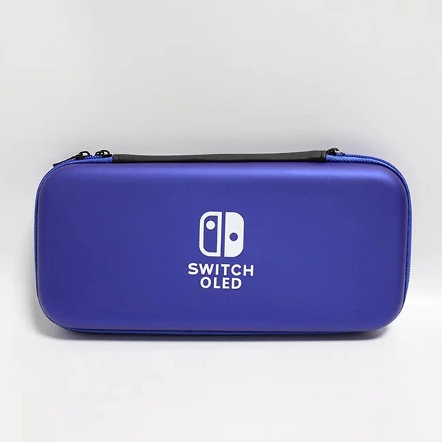 Защитный чехол-футляр для Nintendo Switch Oled 10в1 защитное стекло накладки на стики пластиковая накладки на корпус и джой-коны Синий - изображение 8