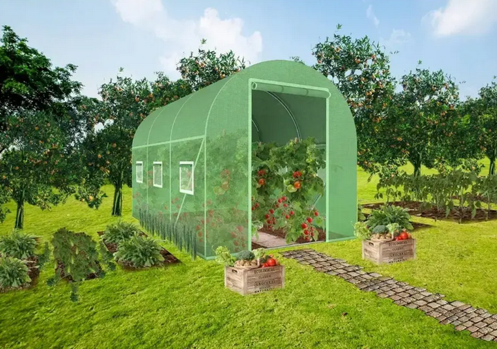 Теплица арочная VOLSO POLSKA VS 06320 600×300×200 см пленочная армированная 18 м² зеленая с окнами - изображение 9