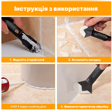 Шпатель для силикона и герметика – набор для обработки швов и стыков, для плитки - Фото 2 Шпатель для силикона и герметика – набор для обработки швов и стыков, для плитки - изображение 2