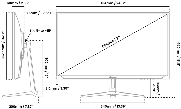 Монітор 27" Arozzi Nova Forest Green (AZ-NO-27T2K180-FST) - зображення 5