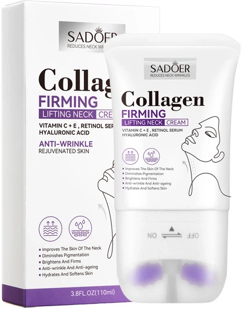 Крем-роллер для шеи Sadoer Collagen Firming Lifting Neck Cream 110 мл (6976504681240) - Фото 1 Крем-роллер для шеи Sadoer Collagen Firming Lifting Neck Cream 110 мл (6976504681240) - изображение 1