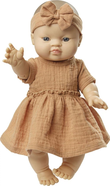 Sukienka dla lalki Heless z falbankami Brązowa 28-35 cm 1520432 (4001949014253) - obraz 2