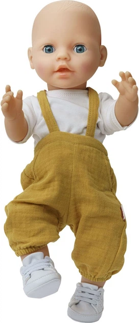 Ogrodniczki dla lalek Heless Ochra Żółte 35-45 cm 1520456 (4001949024153) - obraz 5