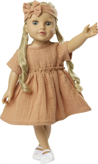 Sukienka dla lalek Heless z falbankami Brązowa 35-45 cm 1520461 (4001949024252) - obraz 3