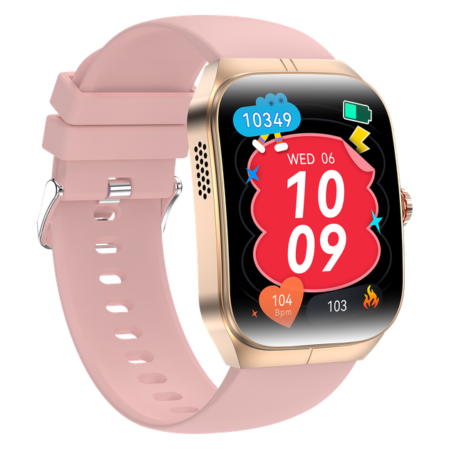Розумний смарт годинник Smart Watch 4you VIBE екран 1.95"AMOLED метал корпус з функцією дзвінків перегляд повідомлень Gold/Pink - зображення 4